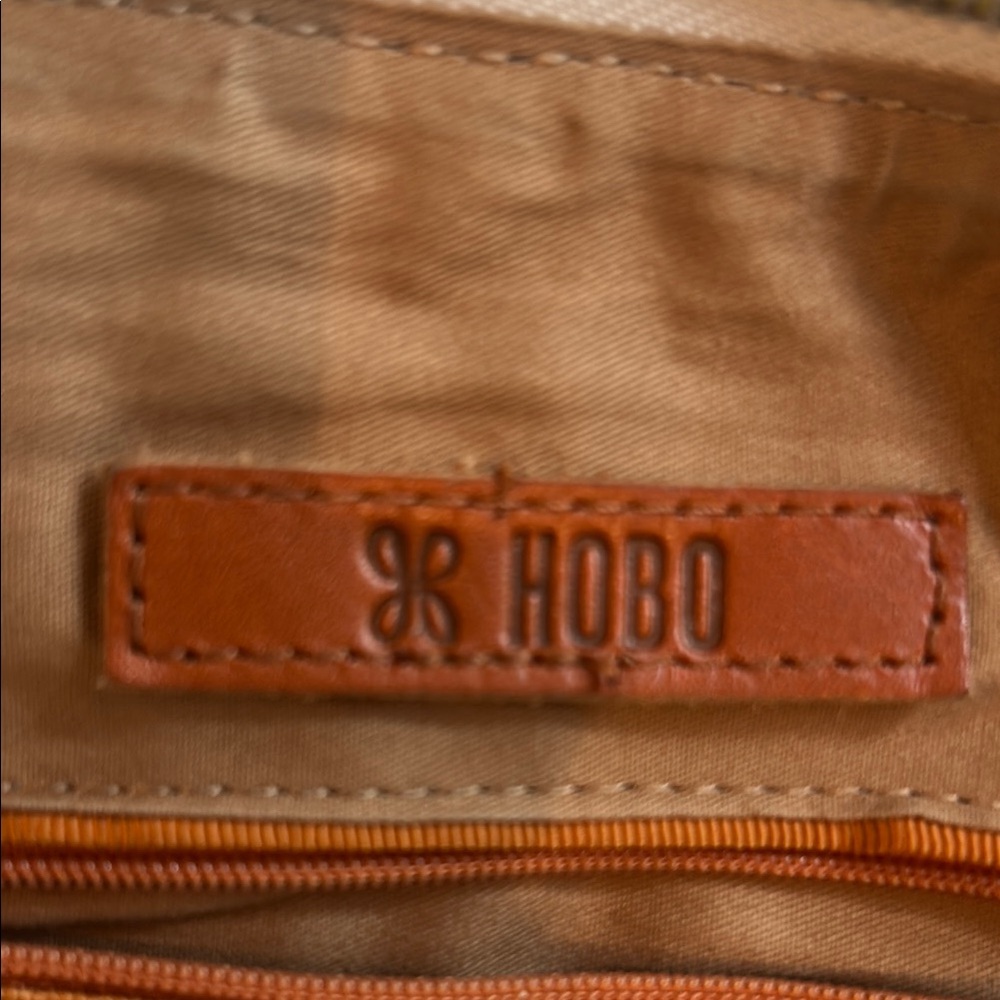 Cream Leather Hobo Bag with Crescent Silhouette - Picture 2 of 5